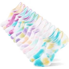 6 Pairs Pack Colorful Tie Dye Invisible Socks
