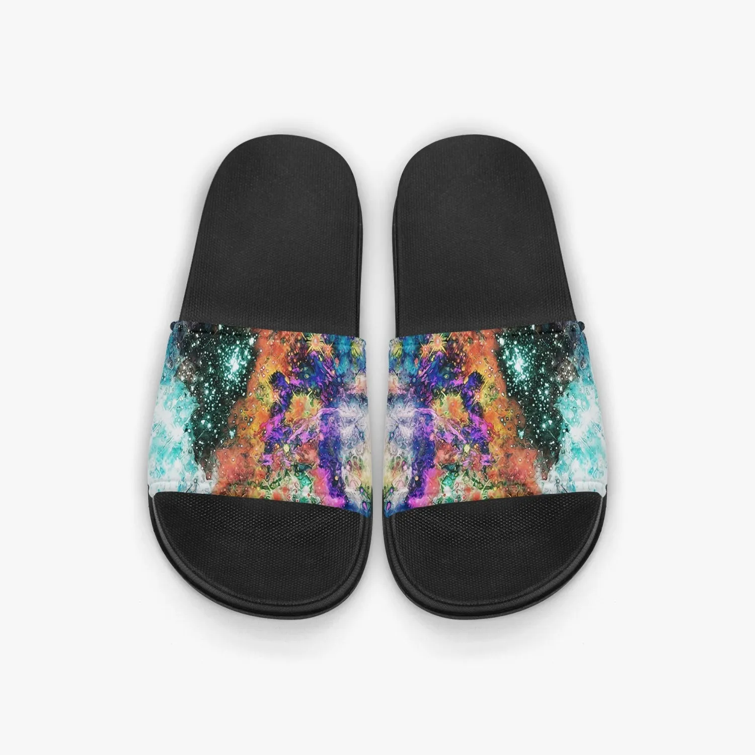 Acquiesce Apothos Psychedelic Split-Style Slides (Black Sole)