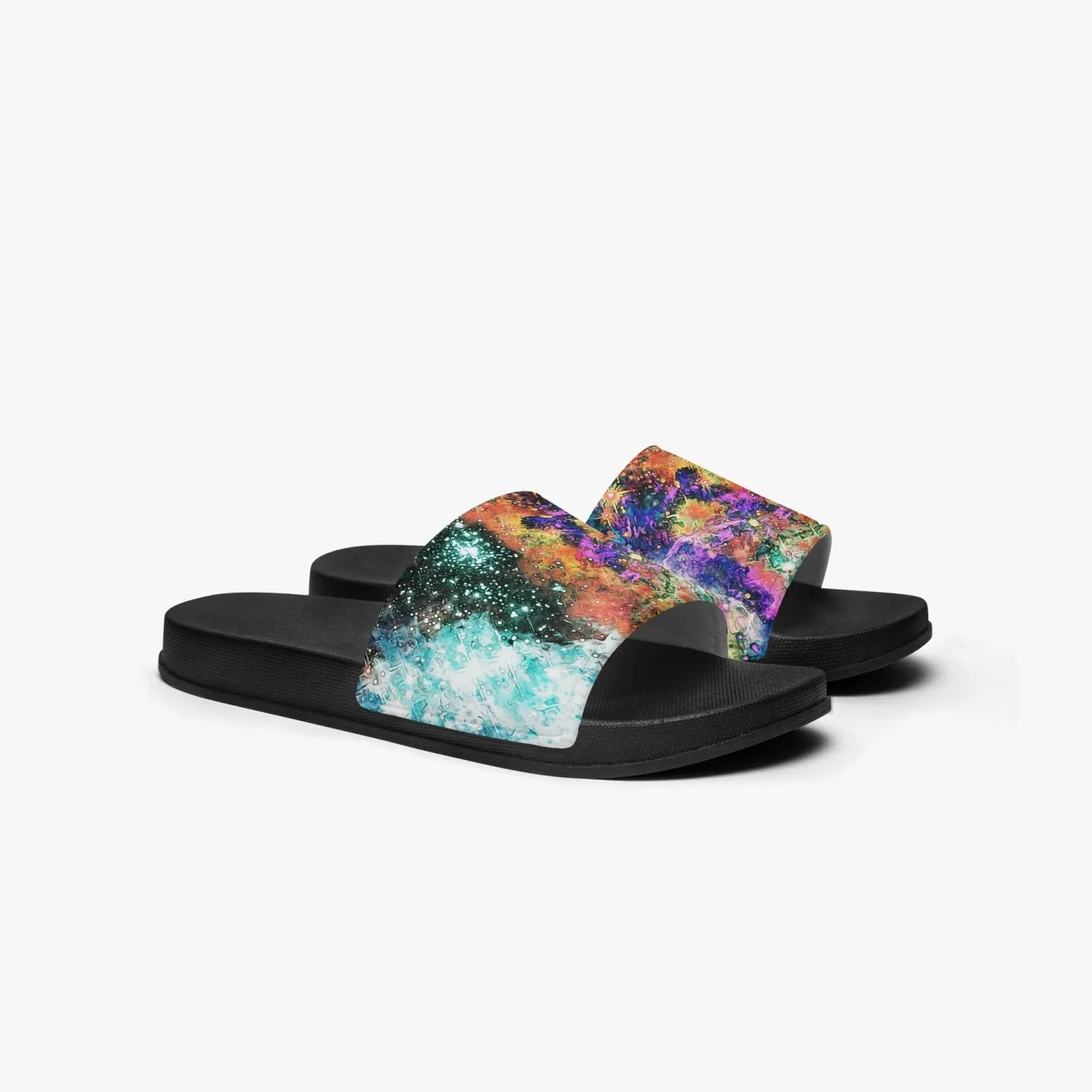 Acquiesce Apothos Psychedelic Split-Style Slides (Black Sole)