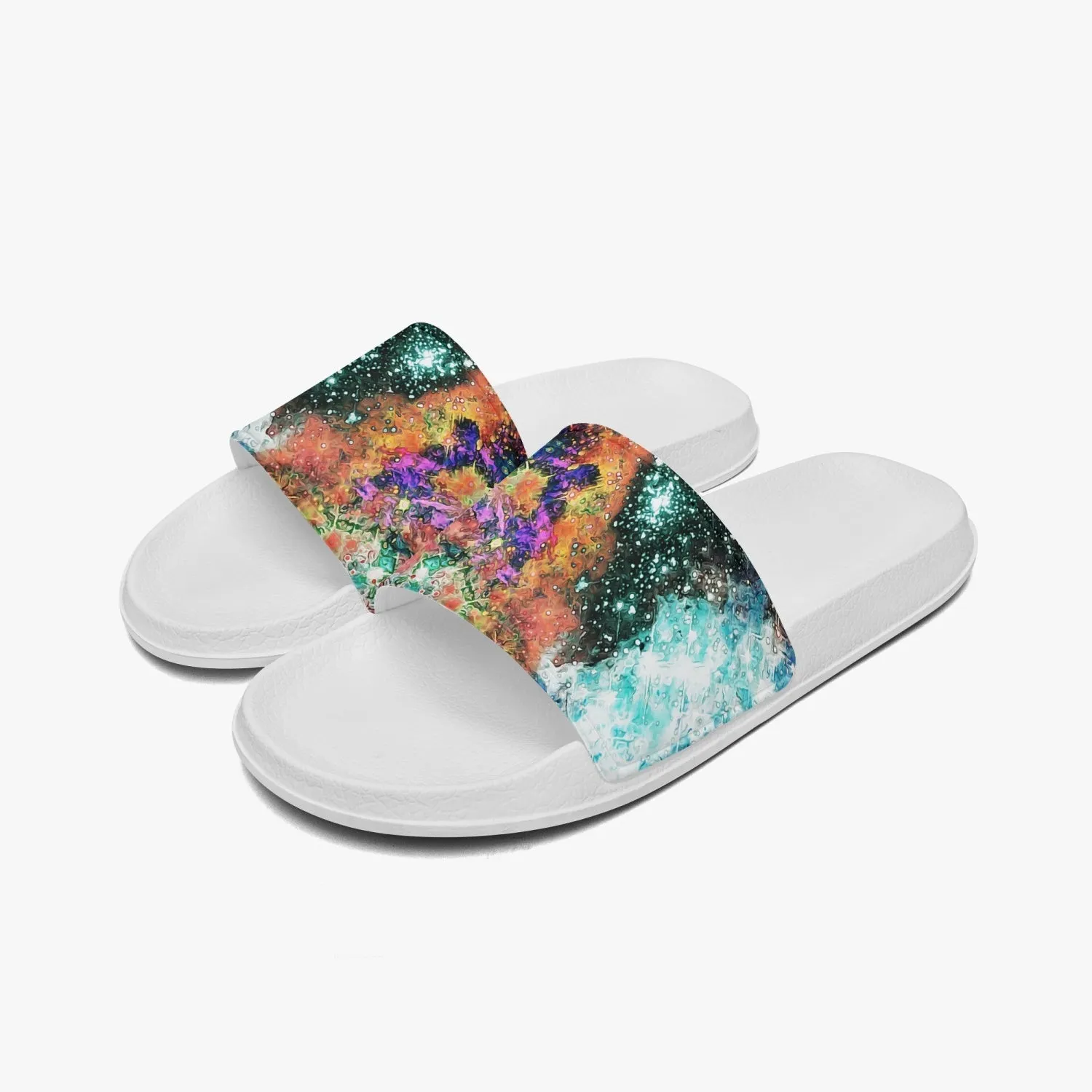 Acquiesce Apothos Psychedelic Split-Style Slides (White Sole)