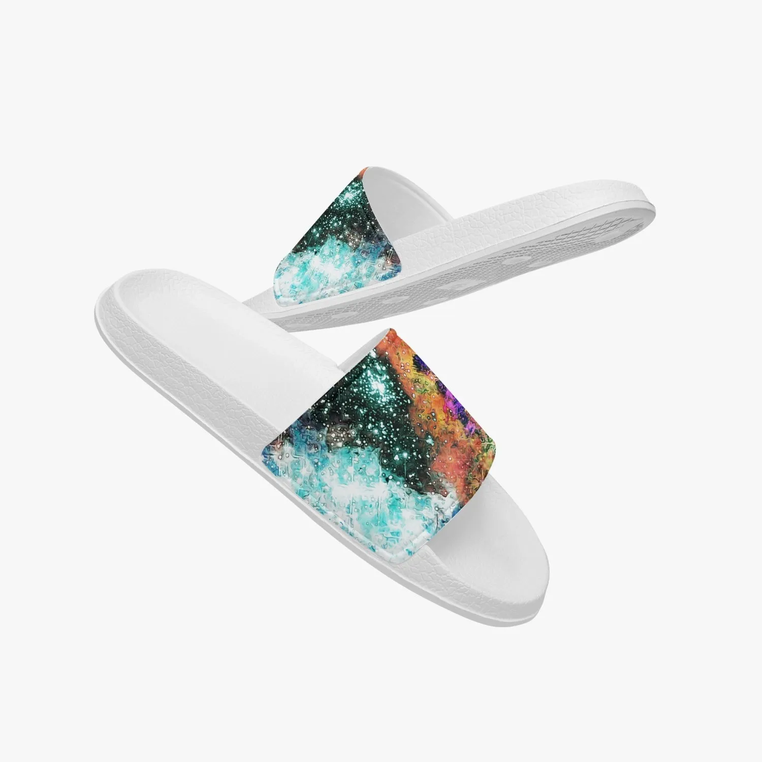 Acquiesce Apothos Psychedelic Split-Style Slides (White Sole)