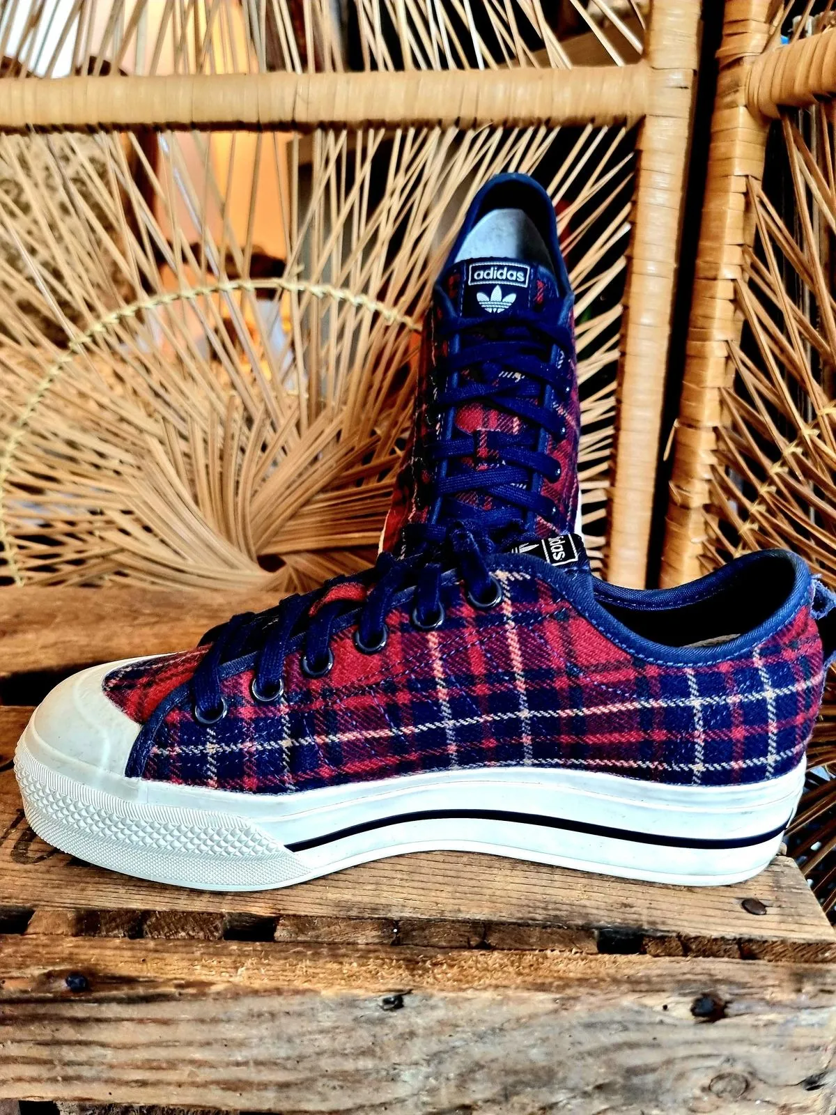Adidas Nizza RF Platform Mid Plaid Trainers Sneakers