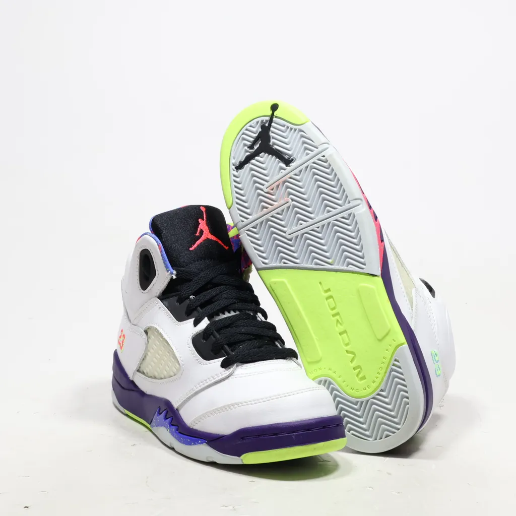 Air Jordan 5 Retro Sneakers Leather White Color For Kids