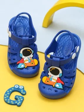 Astronaut Adventure Sandals - Blue Space-Themed Sandals with Secure Strap for Boys