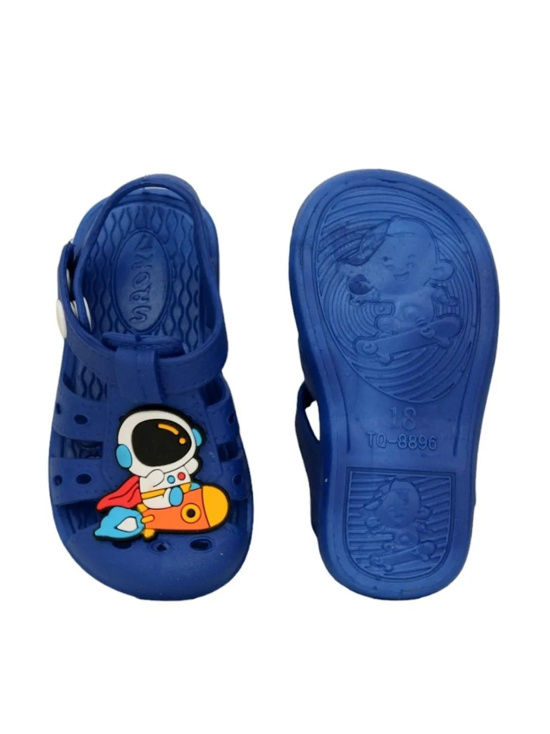 Astronaut Adventure Sandals - Blue Space-Themed Sandals with Secure Strap for Boys