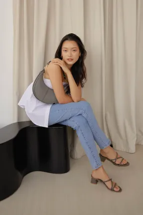 Bessie Strappy Heels in Cement