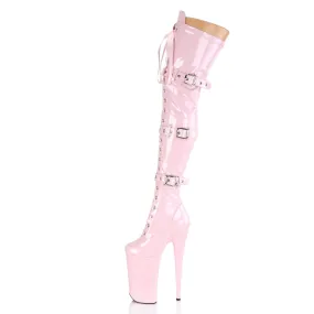 Beyond 3028 Baby Pink Patent 10" Heel Thigh High Boots -Direct
