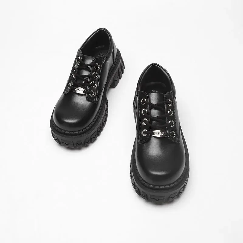binfenxie New Women Pumps Derby Oxfords Loafers Chunky Heel Platform Ladies Shoes Female Fashion Casual Retro Black College Daily Footwear