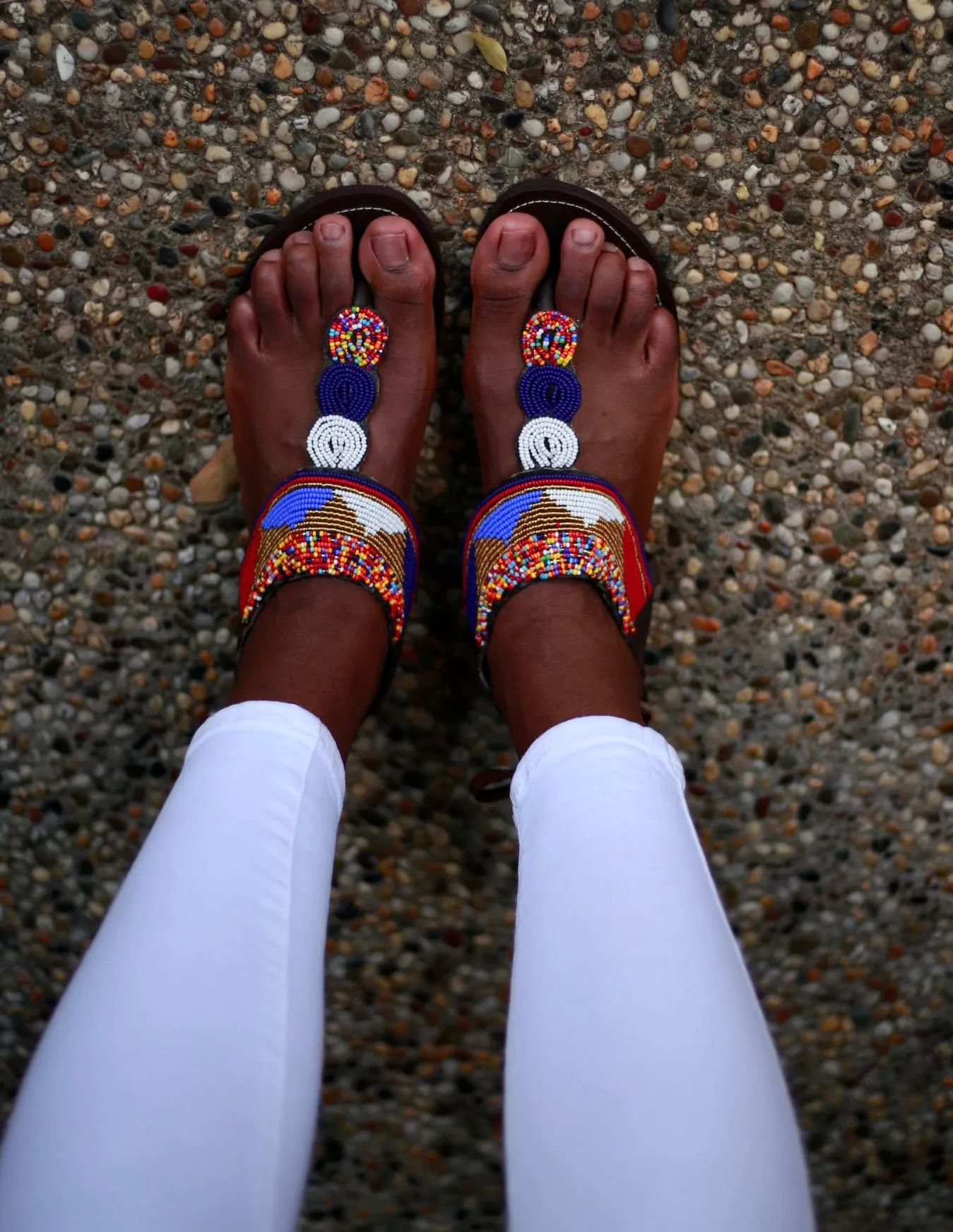 Blue Leather Sandals