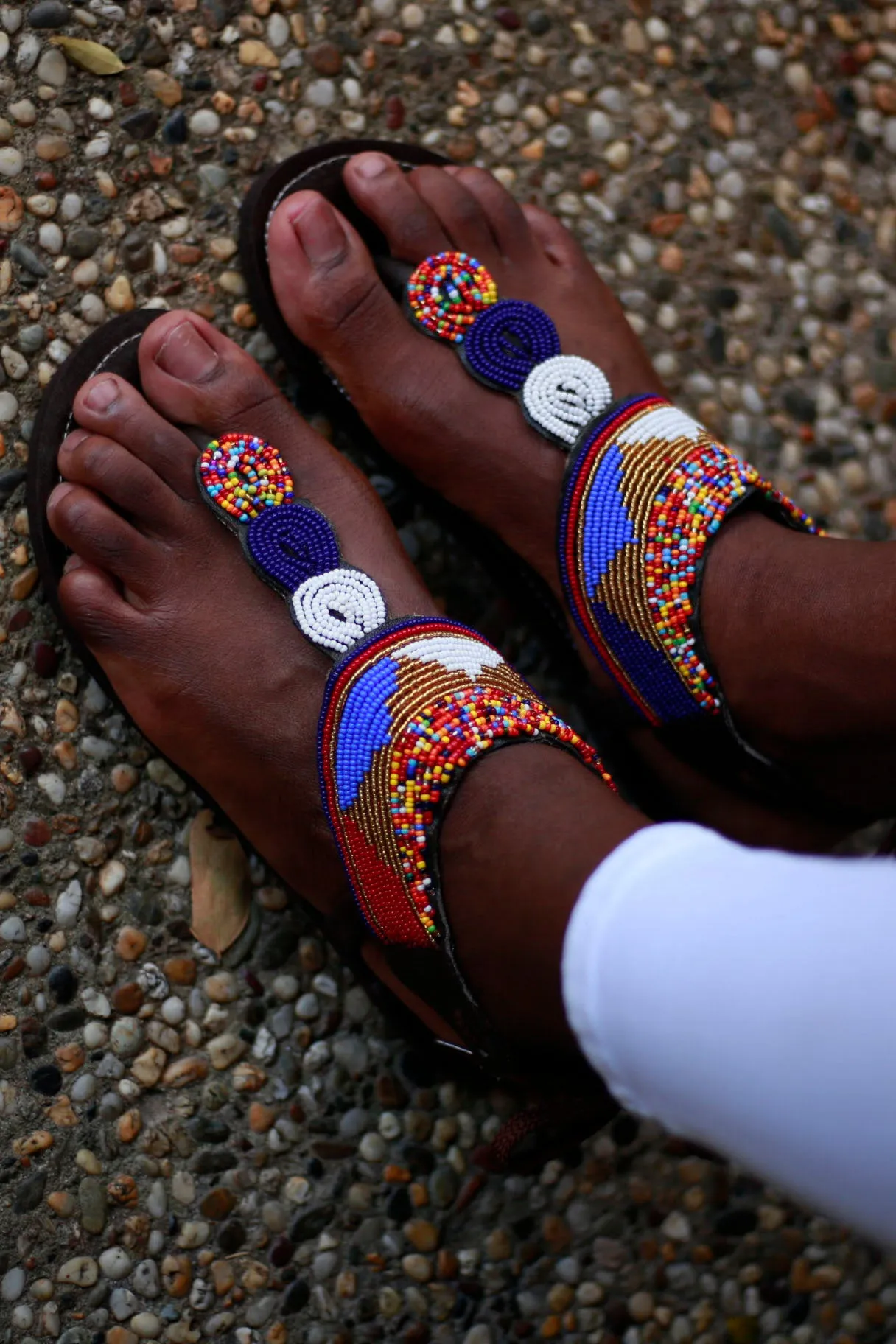 Blue Leather Sandals