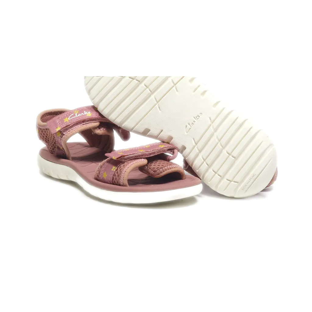 Clarks Flat Sandals Canvas Pink Colour For Kids