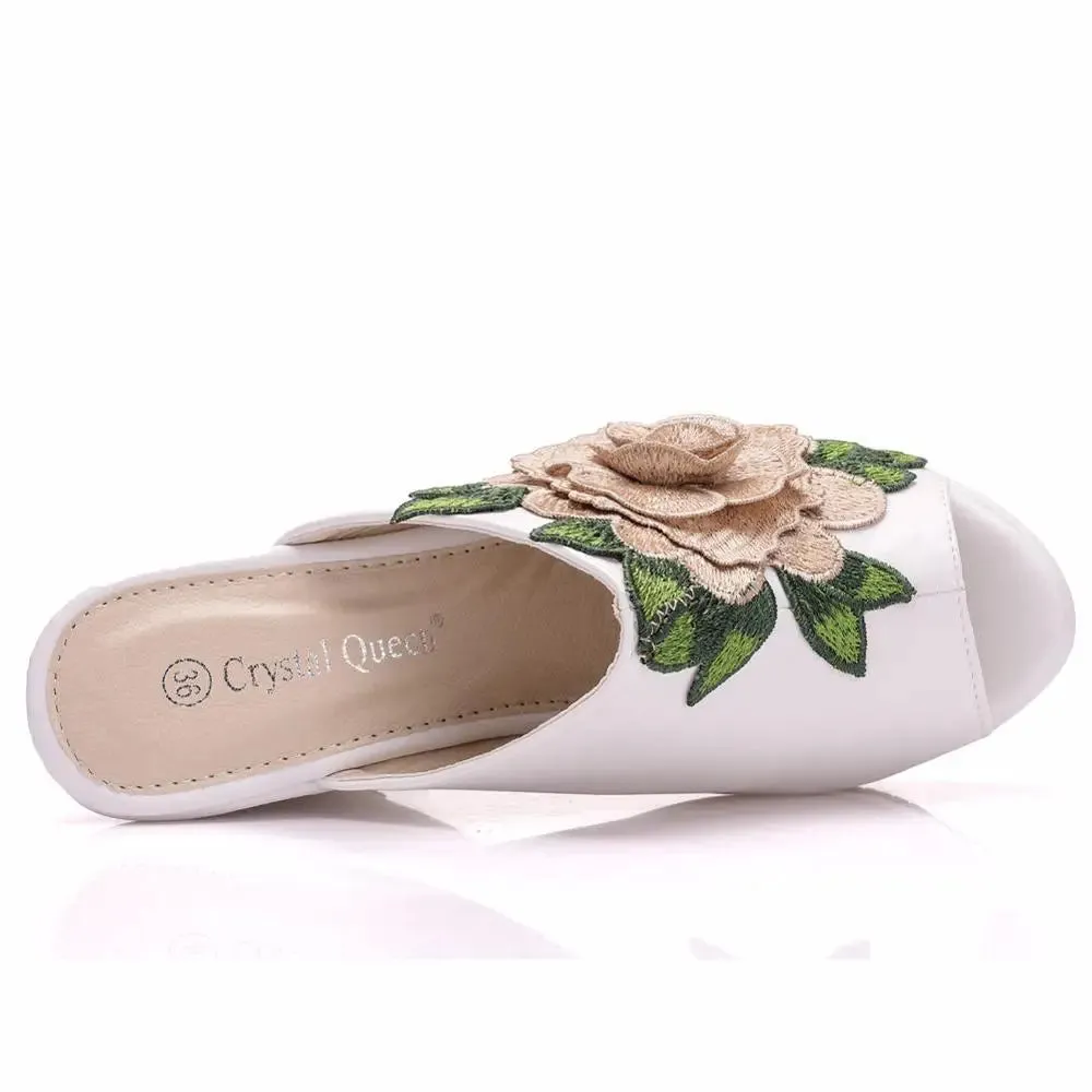 Crystal Queen Peep Toe Platform Wedges