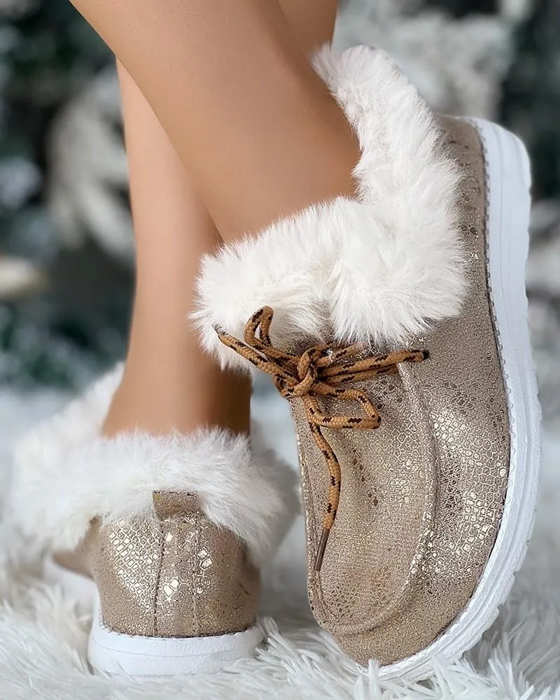 Fleece-lined Warm Cotton Ankle Boots