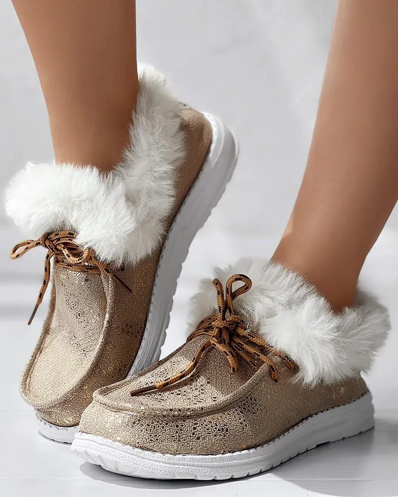 Fleece-lined Warm Cotton Ankle Boots