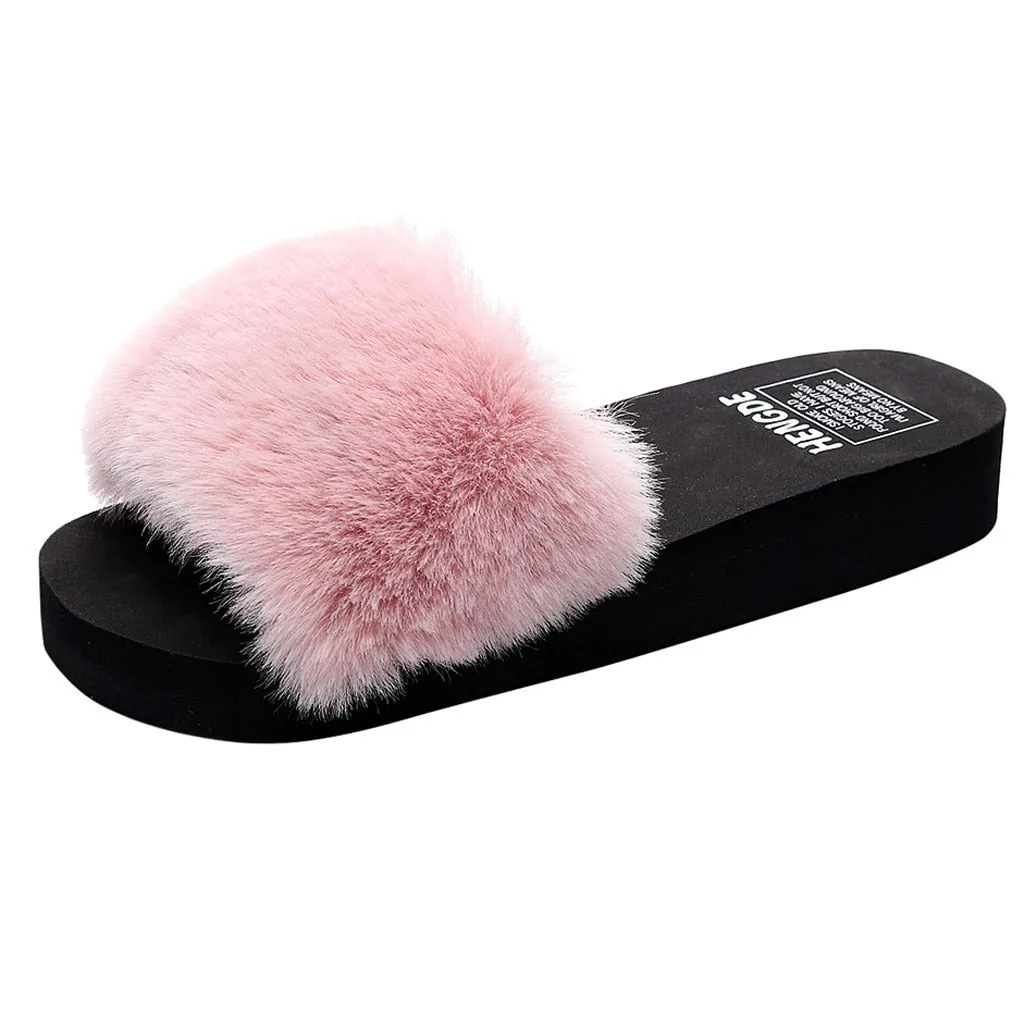 Furry Beach Slippers