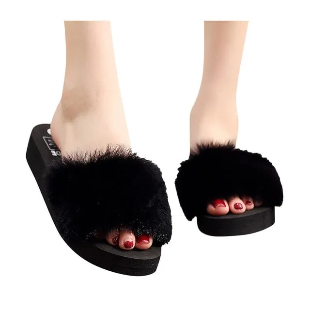 Furry Beach Slippers