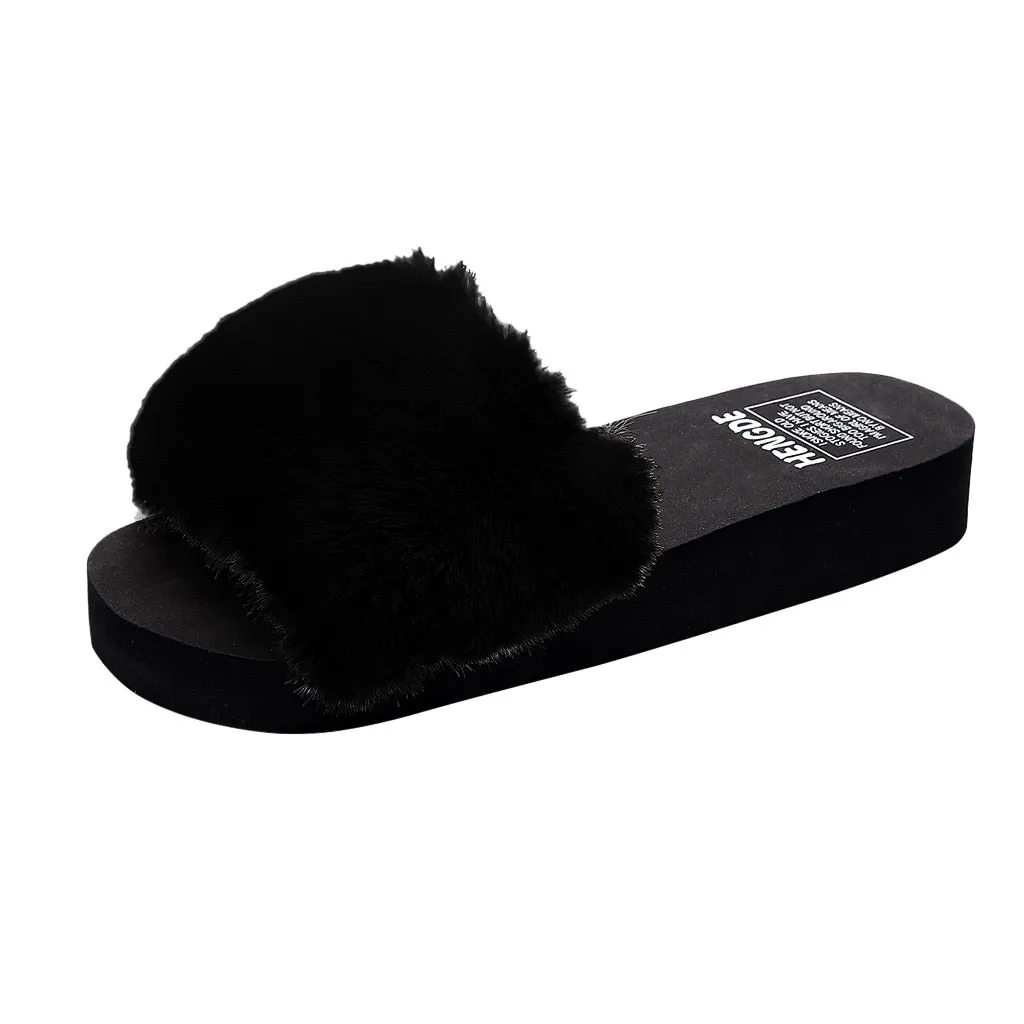 Furry Beach Slippers