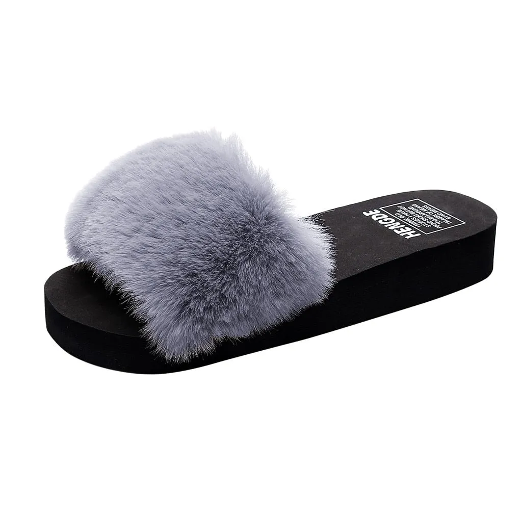 Furry Beach Slippers