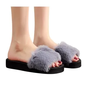 Furry Beach Slippers