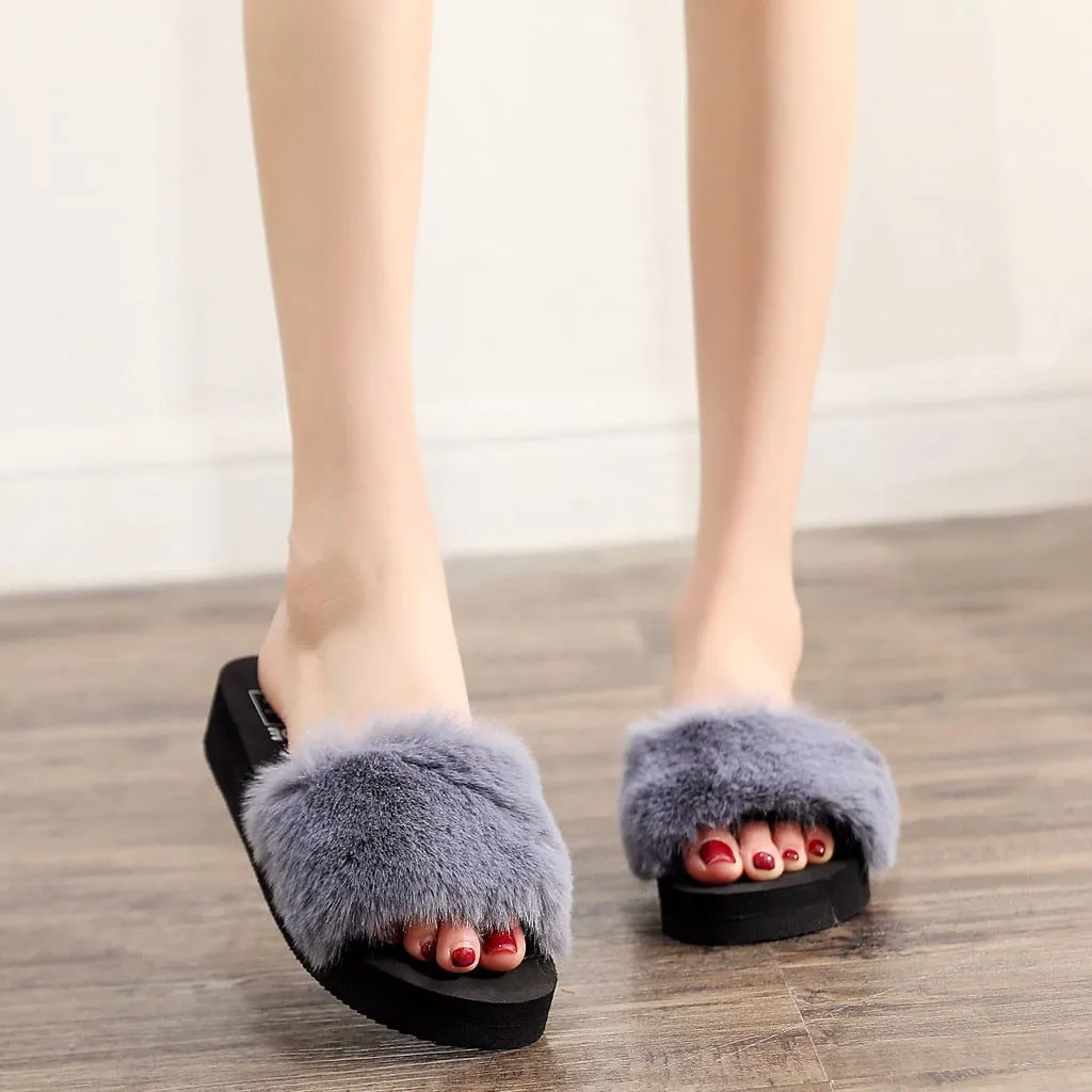 Furry Beach Slippers