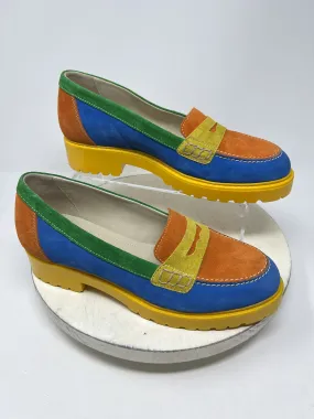 Girotti Size 10 (41) Orange Multi-Color Block Color Loafers