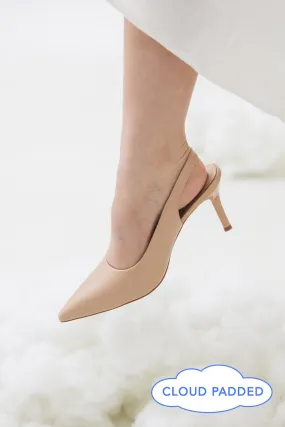 Ingrid Slingback Cloud Heels in Nude