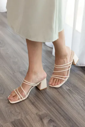 Jenner Strappy Heels in Cream