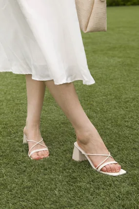 Joysie Strappy Block Heels in Cream