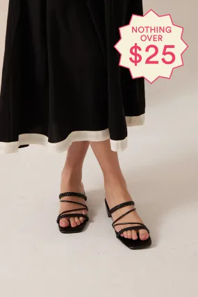 Kasier Braided Strappy Heel in Black