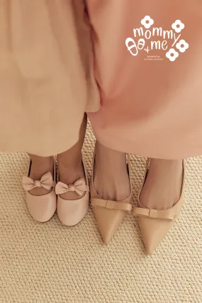 Keiana Ribbon Slingback Covered Heels in Nude