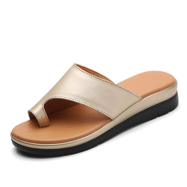 Leather Bunion Slippers