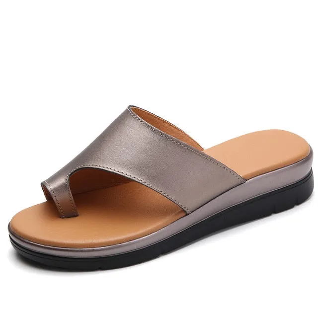 Leather Bunion Slippers