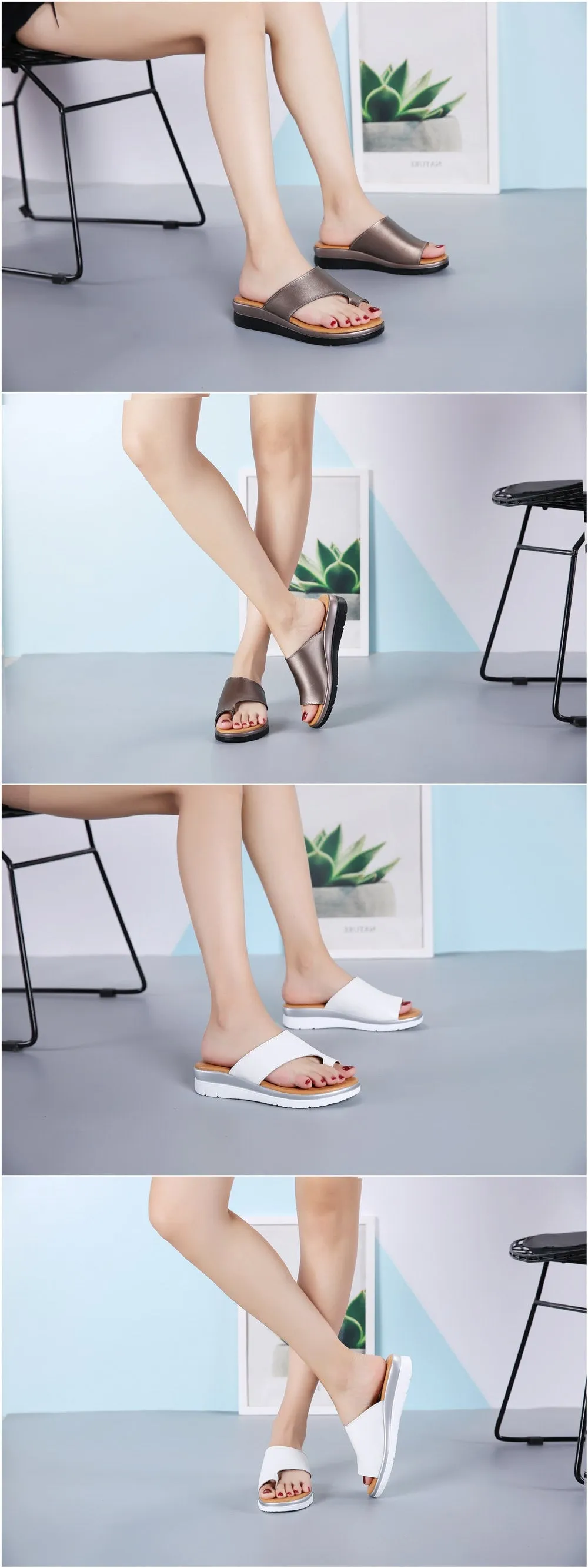 Leather Bunion Slippers