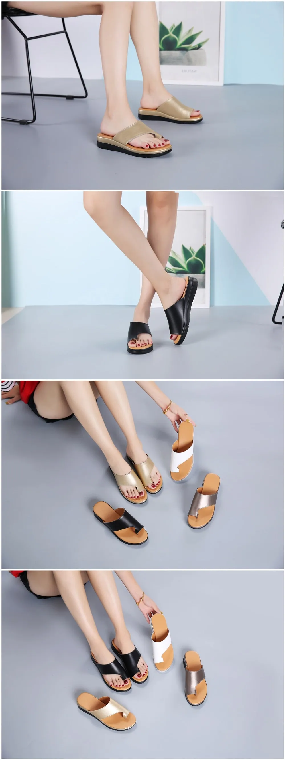 Leather Bunion Slippers