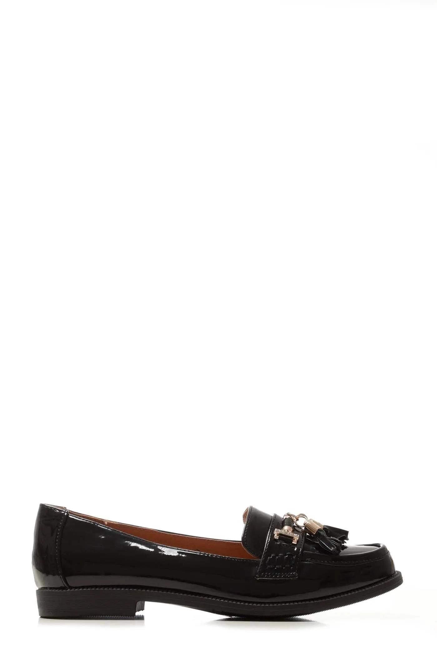 Lucy Horsebit Toggle Loafer in Black Patent