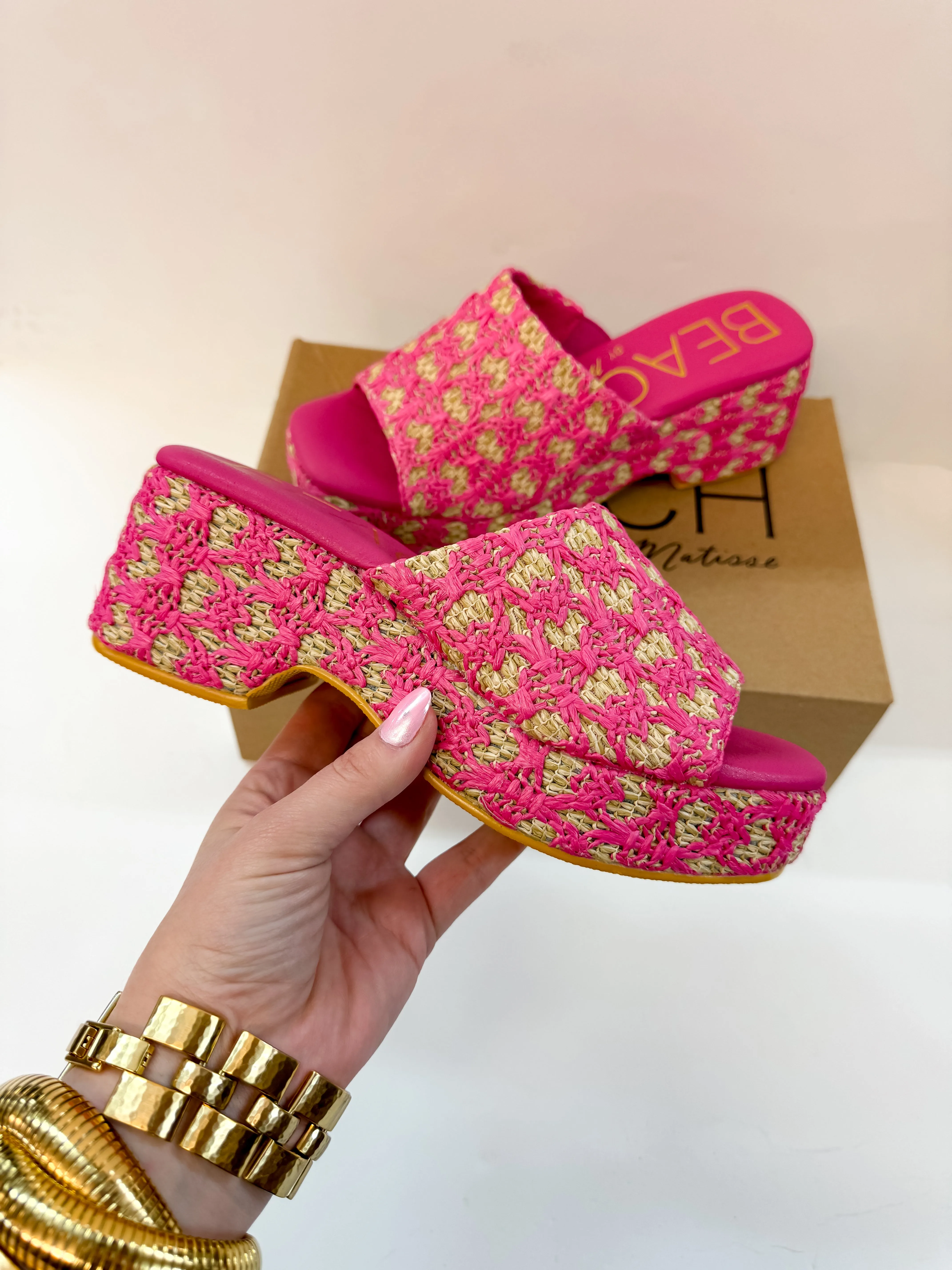 Matisse | Cruz Multi-Color Platform Sandal in Hot Pink