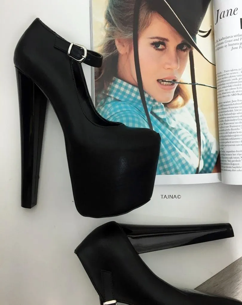 Modern Mary Jane Black Heels