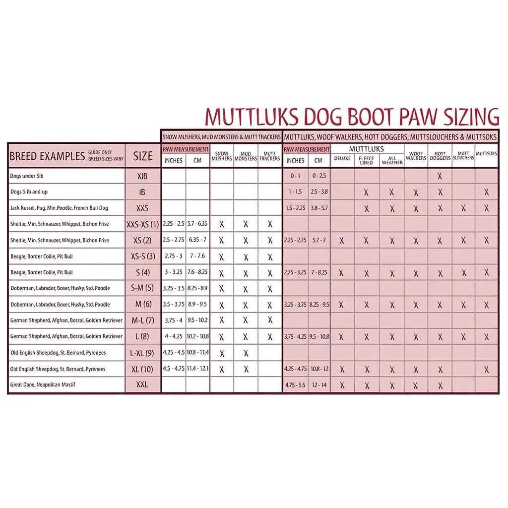 Muttluks Fleece Lined Dog Boots
