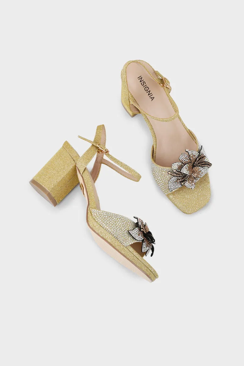 Party Wear Sandal I23708-Golden