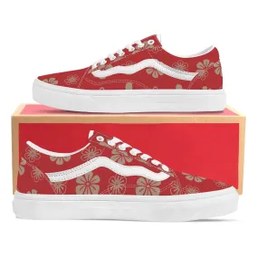 Red Low Top Flat Sneaker
