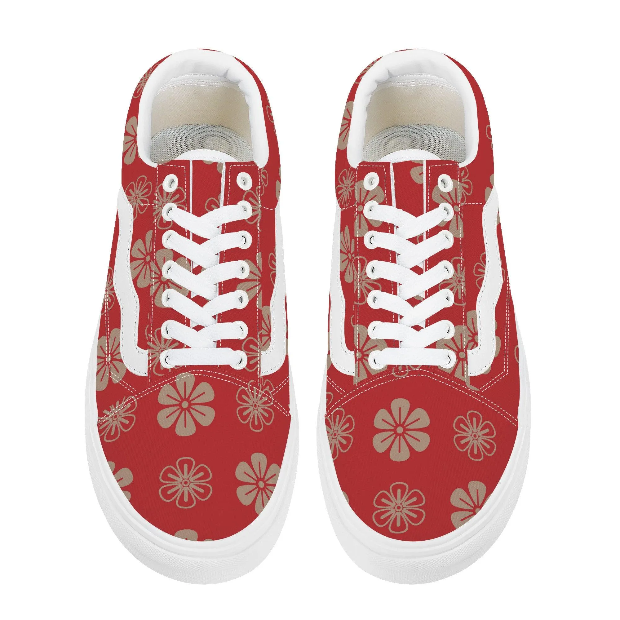 Red Low Top Flat Sneaker