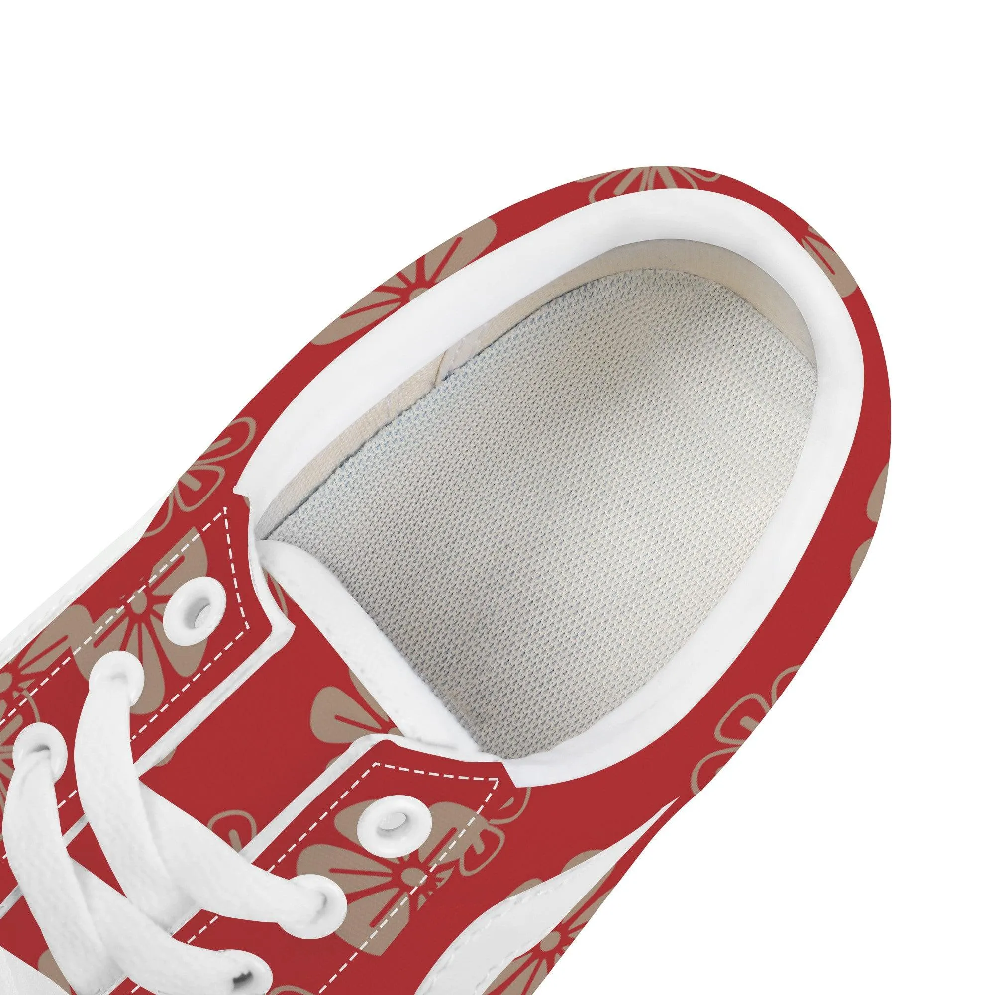 Red Low Top Flat Sneaker