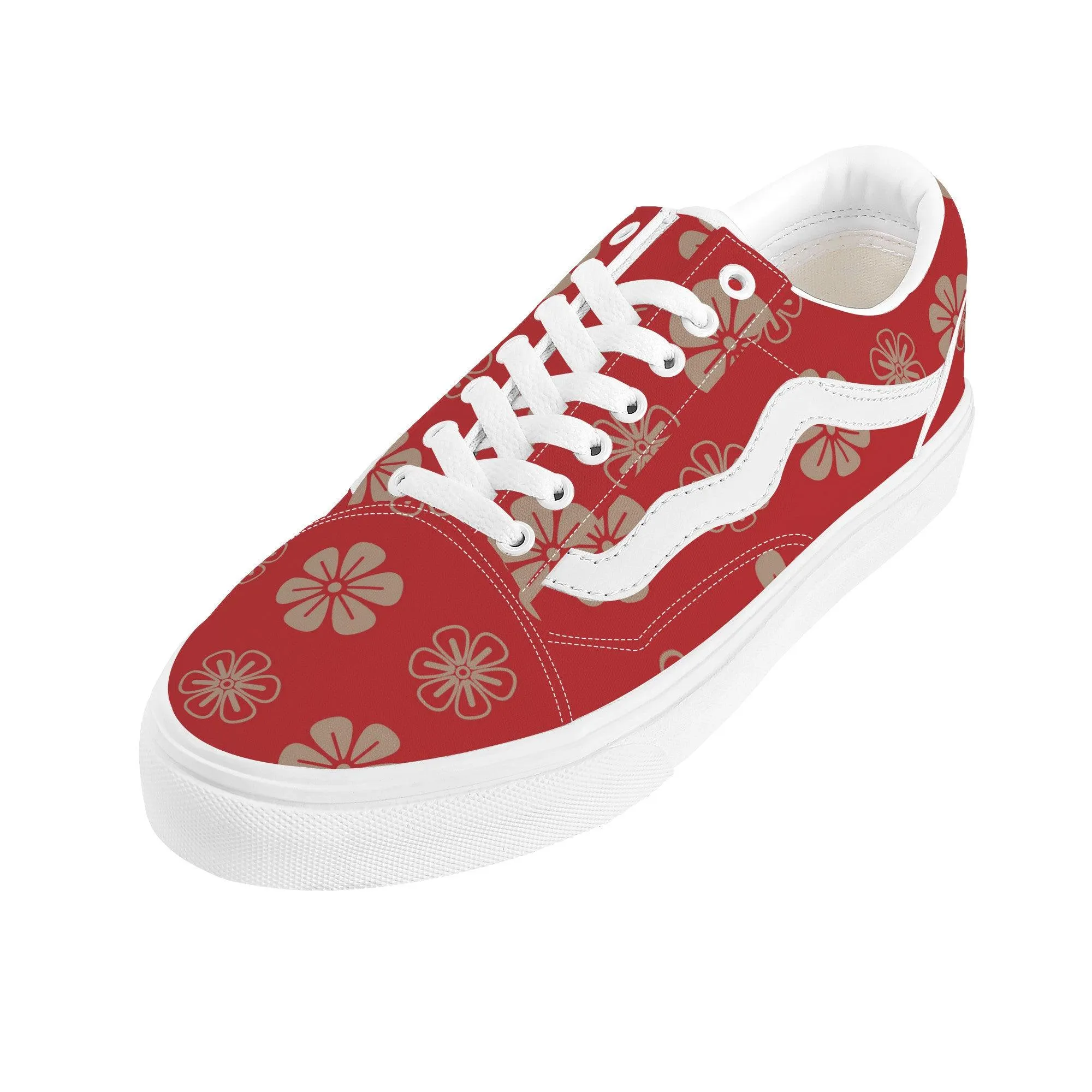 Red Low Top Flat Sneaker