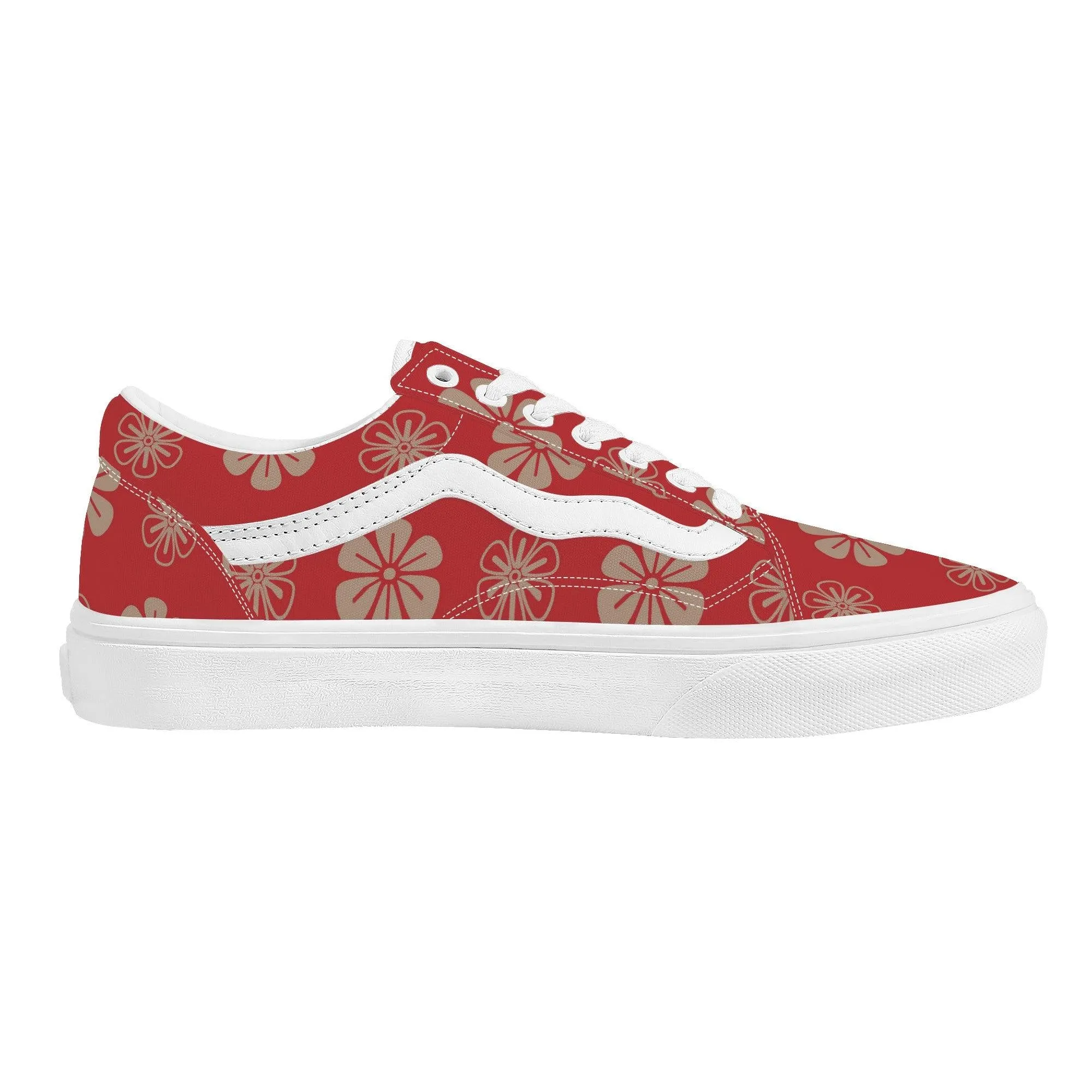 Red Low Top Flat Sneaker