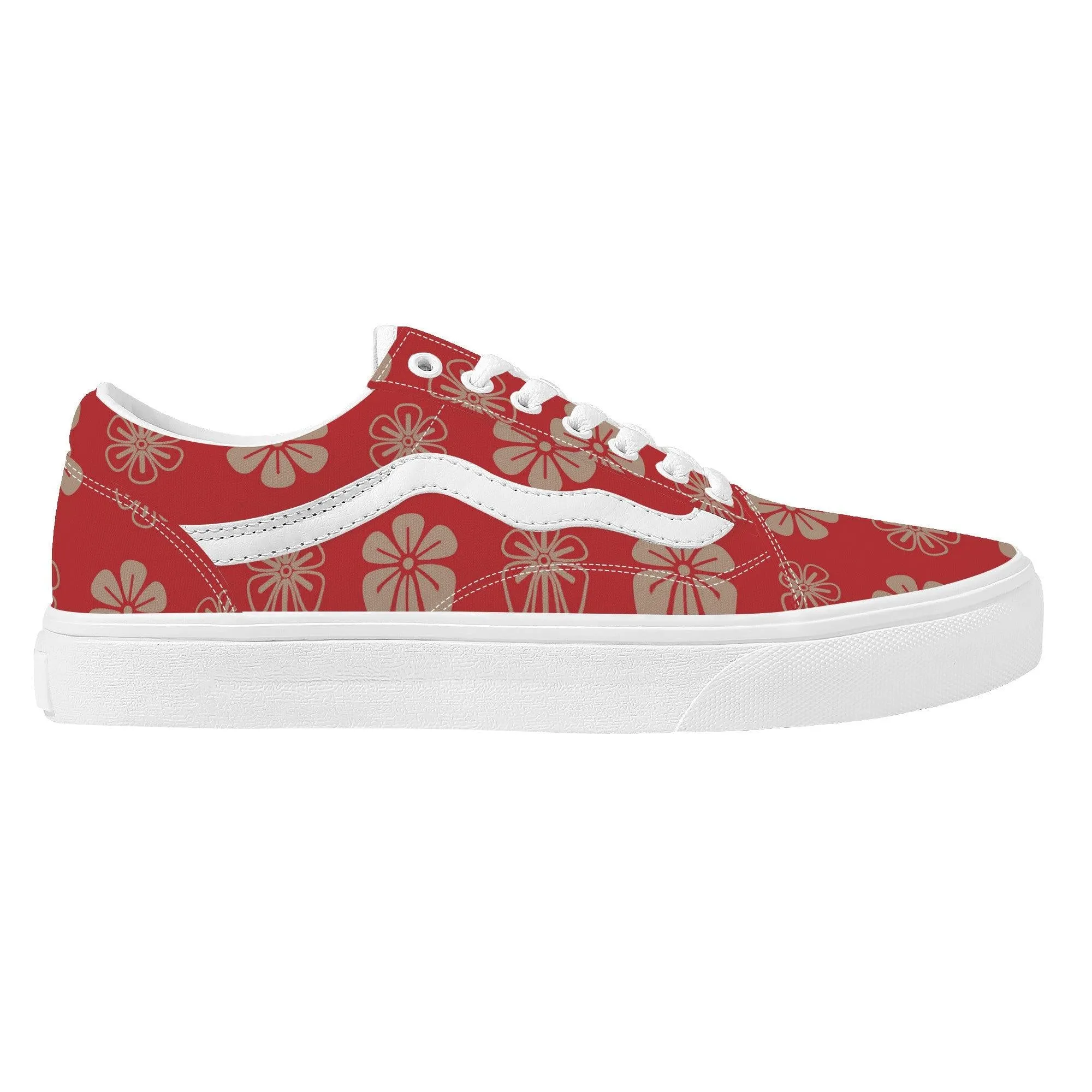 Red Low Top Flat Sneaker