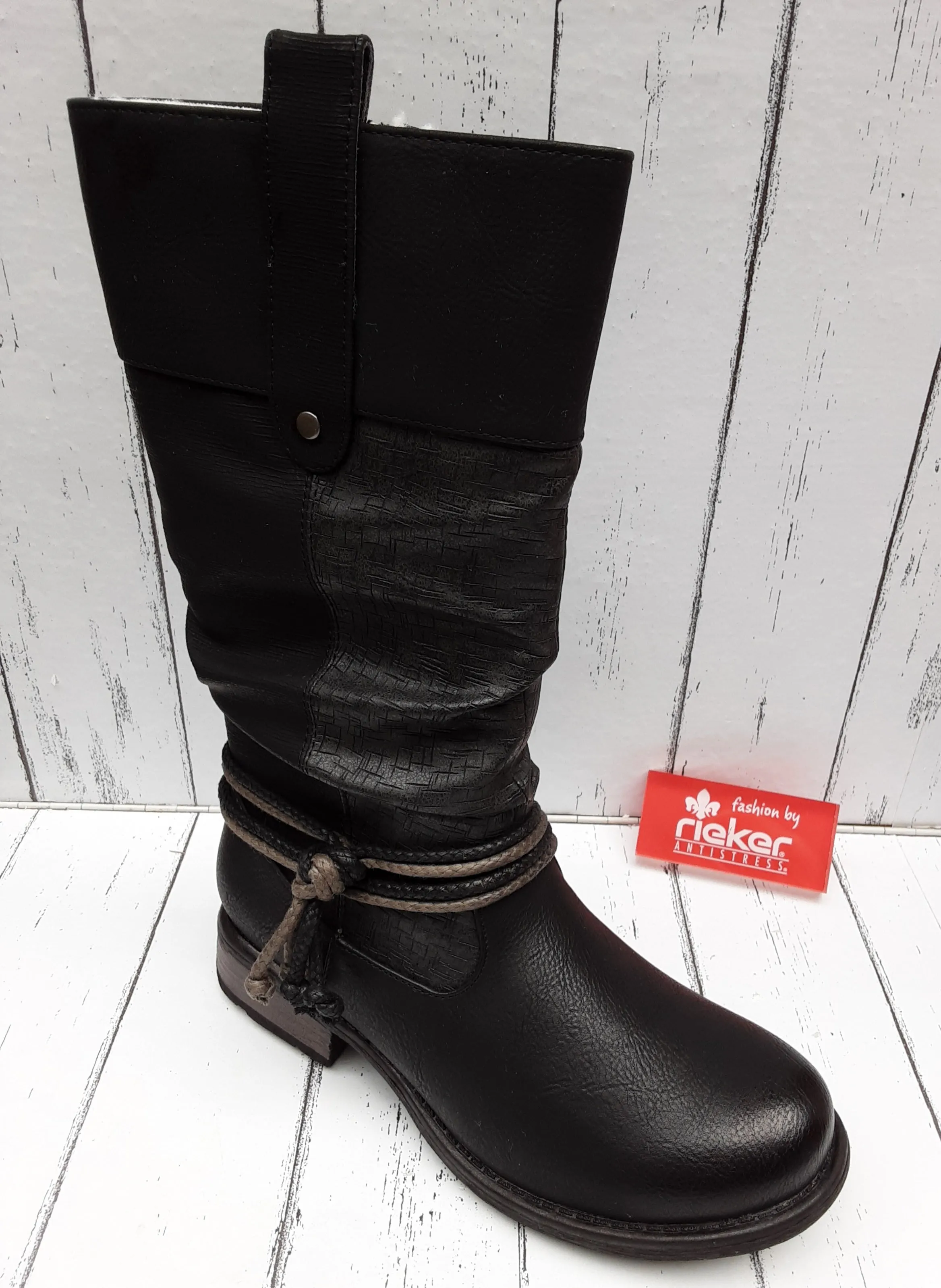 RIEKER - 97279-00 - CALF LENGTH BOOT - Black