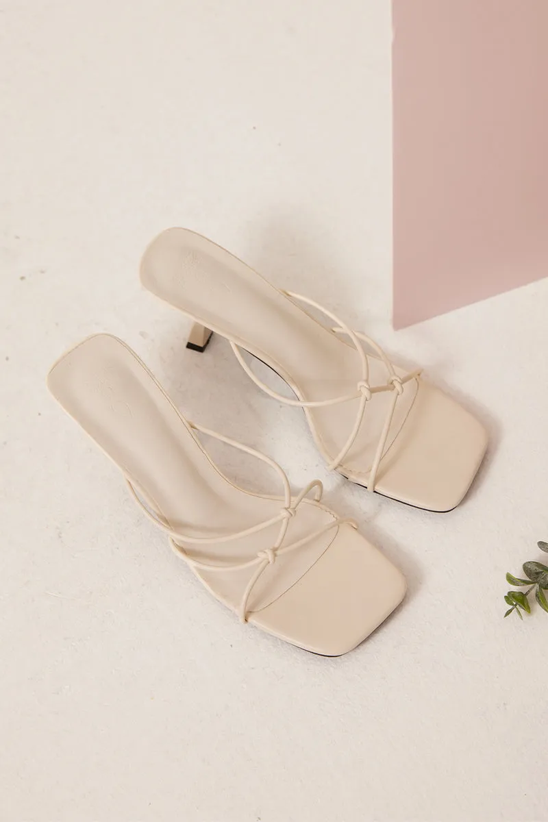 Rome Knotted Heels in Ivory