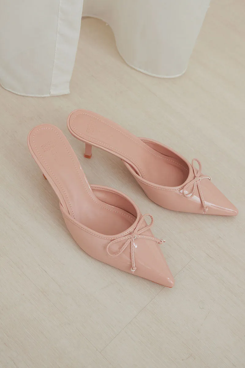 Rosa Ballet Slip-on Heels in Nude