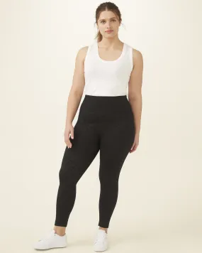 Sarah Printed Fleece Lined Legging | Black / Charcoal Grey