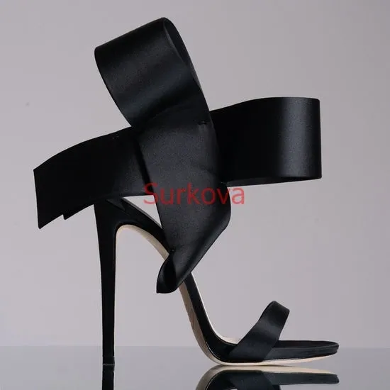 Sexy Satin Bow Heels